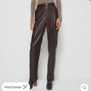 Jonathan Simkhai Amelia Vegan Leather Pants in Chocolate